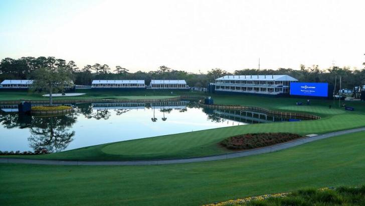 The 17th green at TPC Sawgrass